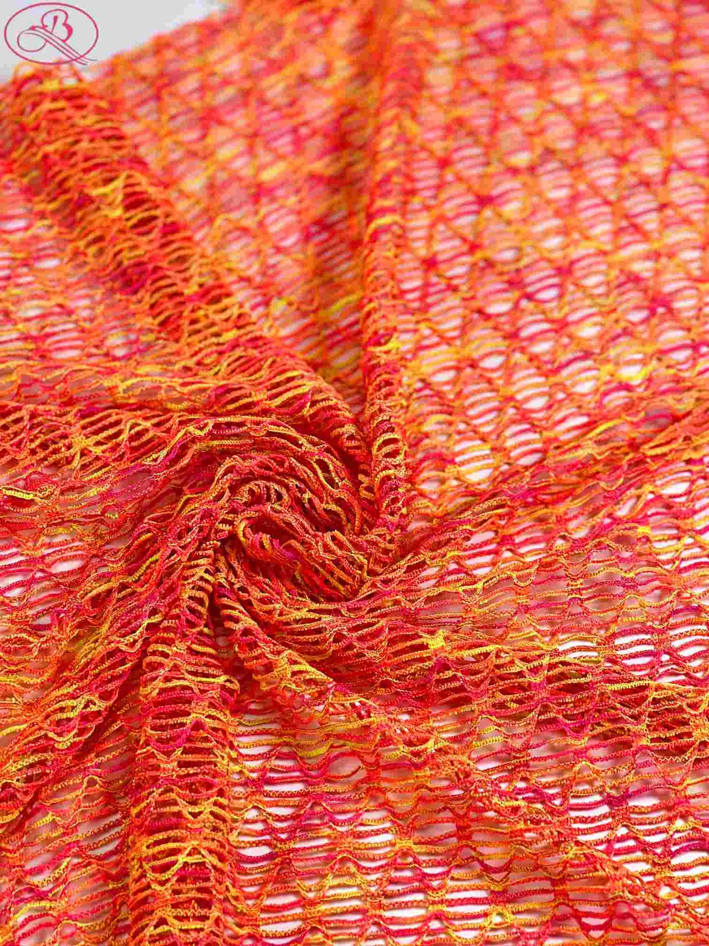 Sexy swimsuit fabric yarn-dyed mesh with high elasticity and multicolor diamond patterns.Rainbow-1 (七彩网格)