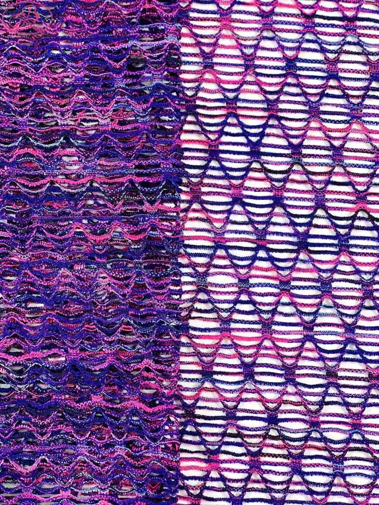 Sexy swimsuit fabric yarn-dyed mesh with high elasticity and multicolor diamond patterns.Rainbow-1 (七彩网格)