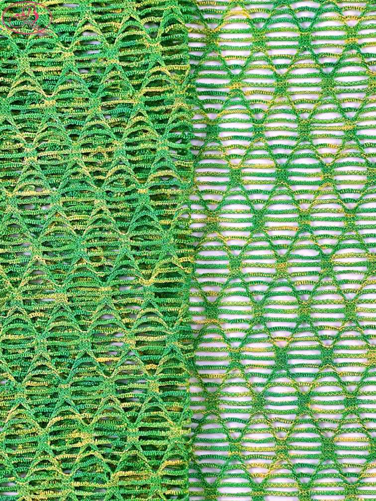 Sexy swimsuit fabric yarn-dyed mesh with high elasticity and multicolor diamond patterns.Rainbow-1 (七彩网格)