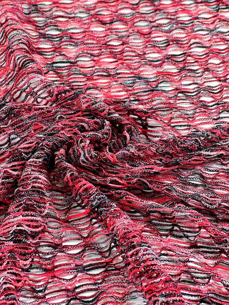 Sexy swimsuit fabric yarn-dyed mesh with high elasticity and multicolor diamond patterns.Rainbow-1 (七彩网格)