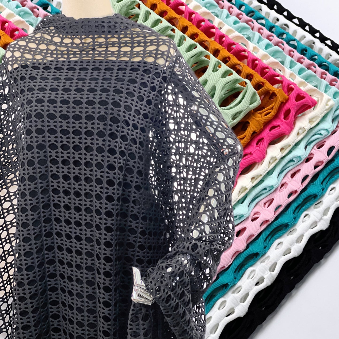4 Way Stretch Jacquard Mesh Fabric