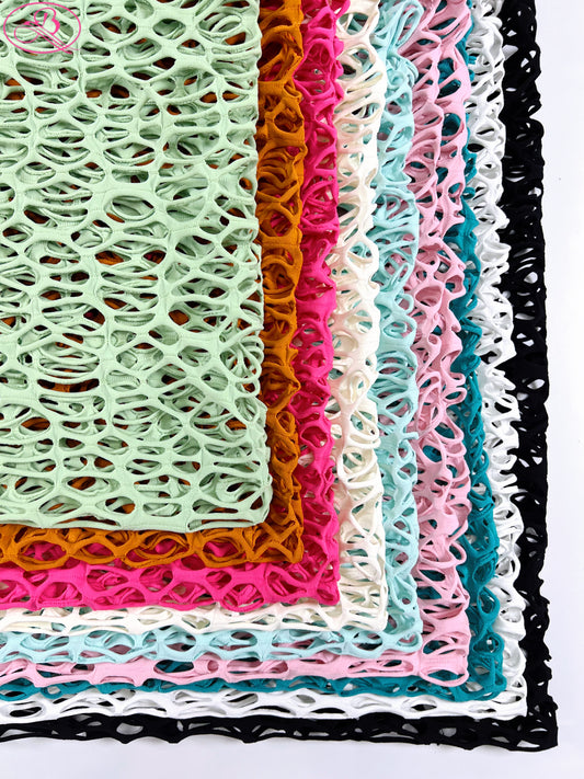 Spider Web-Inspired Knitted Jacquard Mesh Fabric 6703