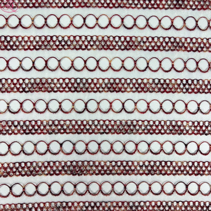 Yarn-Dyed Sheer Fabric with Circular Cut-Outs & Silver Sparkling Threads – Shimmery Summer Textile「七彩链条」