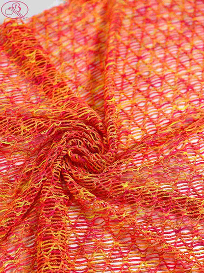 Sexy swimsuit fabric yarn-dyed mesh with high elasticity and multicolor diamond patterns.Rainbow-1 (七彩网格)