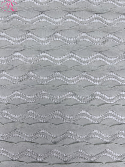 Lace Wave Stripe with Silver Thread Textile Knitted Jacquard Mesh Fabric「6213银线」