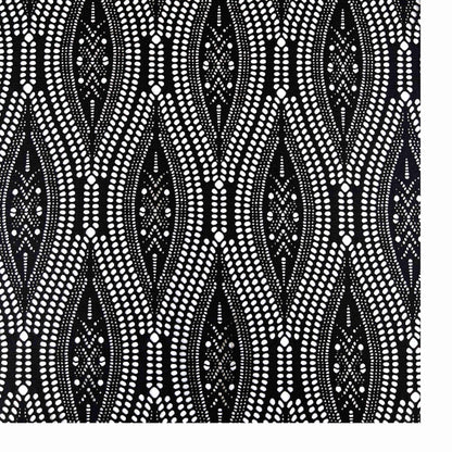 Leaf Patterned Lace Wave Stripe High Elasticity Sexy Knitted Jacquard Mesh Fabric「89001」