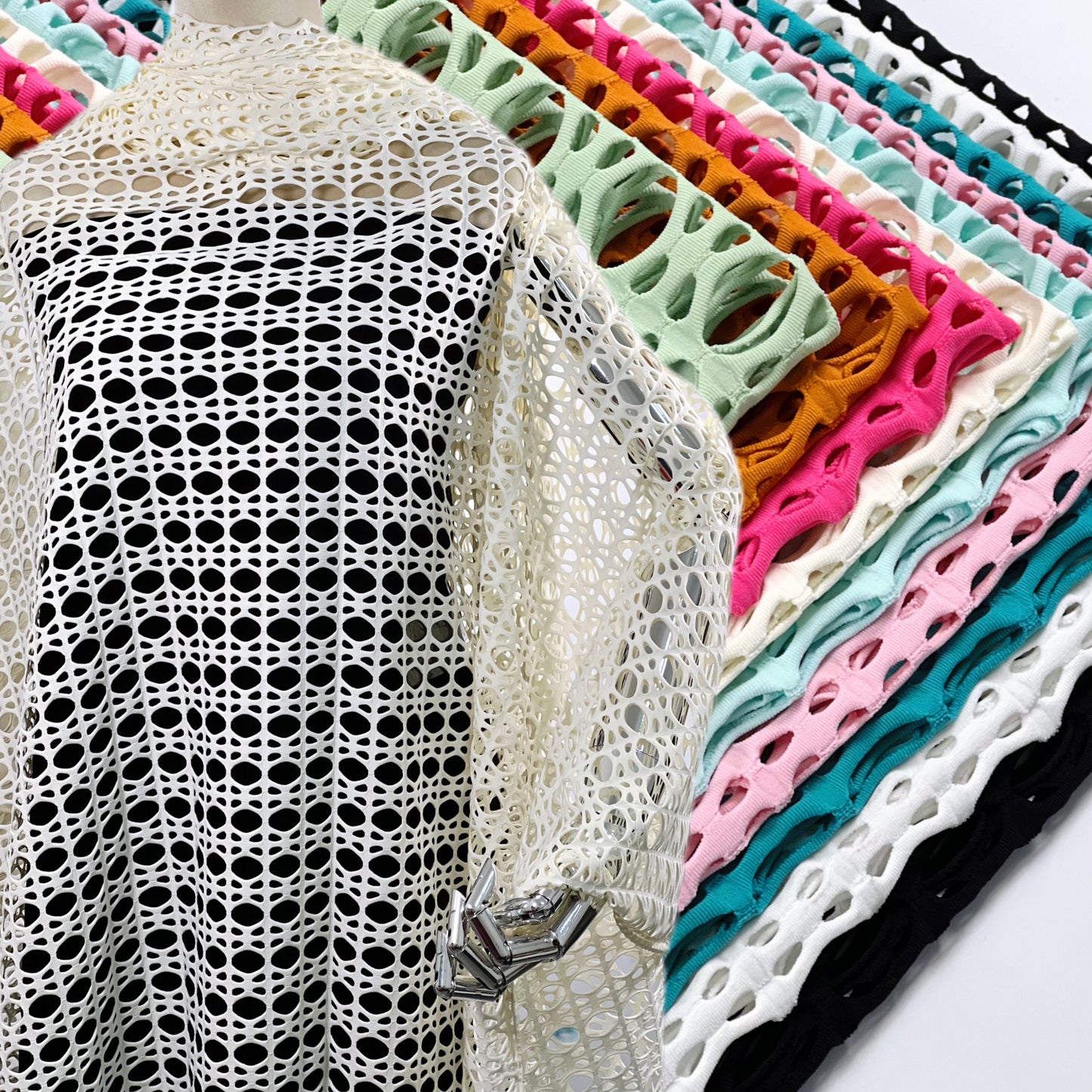 4 Way Stretch Jacquard Mesh Fabric