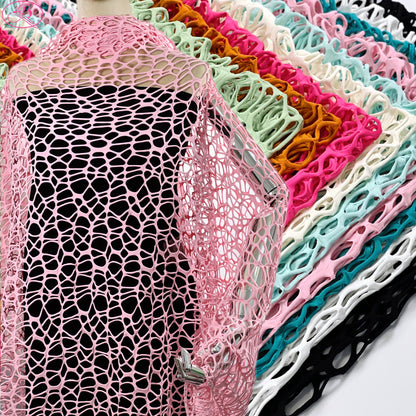 Spider Web-Inspired Knitted Jacquard Mesh Fabric 6703